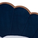 Baxton Studio Hadria Mid-Century Modern Navy Blue Velvet and Walnut Brown Finished Wood Queen Size Platform Bed - BSOMG0219-Navy Blue/Walnut- Queen