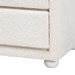 Baxton Studio Bonilla Modern White Teddy-Bear Fabric and Rubberwood 2-Drawer Nightstand - BSOBBT3220.11-White-NS