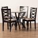 Baxton Studio Aspen Modern Sand Fabric and Dark Brown Finished Wood 5-Piece Dining Set - BSOLia-Sand/Dark Brown-5PC Dining Set