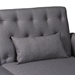 Baxton Studio Chesterfield Retro-Modern Slate Grey Fabric Upholstered Convertible Sleeper Sofa - BSOChesterfield-Slate Grey-RFC