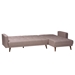Baxton Studio Claire Contemporary Clay Fabric Upholstered Convertible Sleeper Sofa - BSOClaire-Clay-RFC
