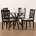 Baxton Studio Norah Modern Sand Fabric and Dark Brown Finished Wood 5-Piece Dining Set - BSONorah-Sand/Dark Brown-5PC Dining Set