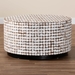 bali & pari Kaloni Bohemian Ivory Coconut Shell and Acacia Wood Coffee Table - BSORound Cocktail-White Wooden-CT