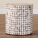 bali & pari Juliette Bohemian Ivory Coconut Shell and Acacia Wood End Table - BSOJuliette Round-White Wooden-ET